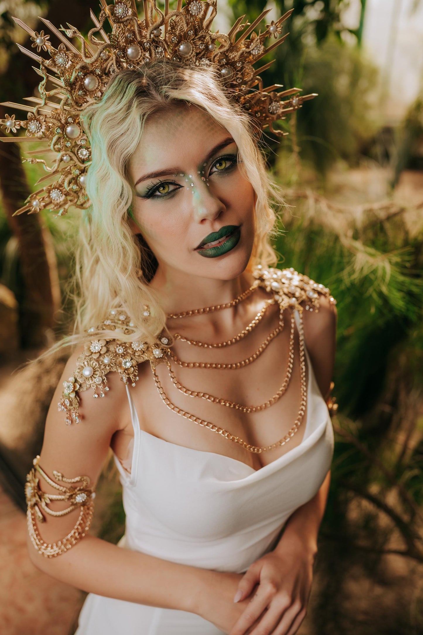 Medusa Arm Cuffs Pair, Gold Snake Arm Jewelry, Greek Goddess Jewelry, Medusa Costume Accessories