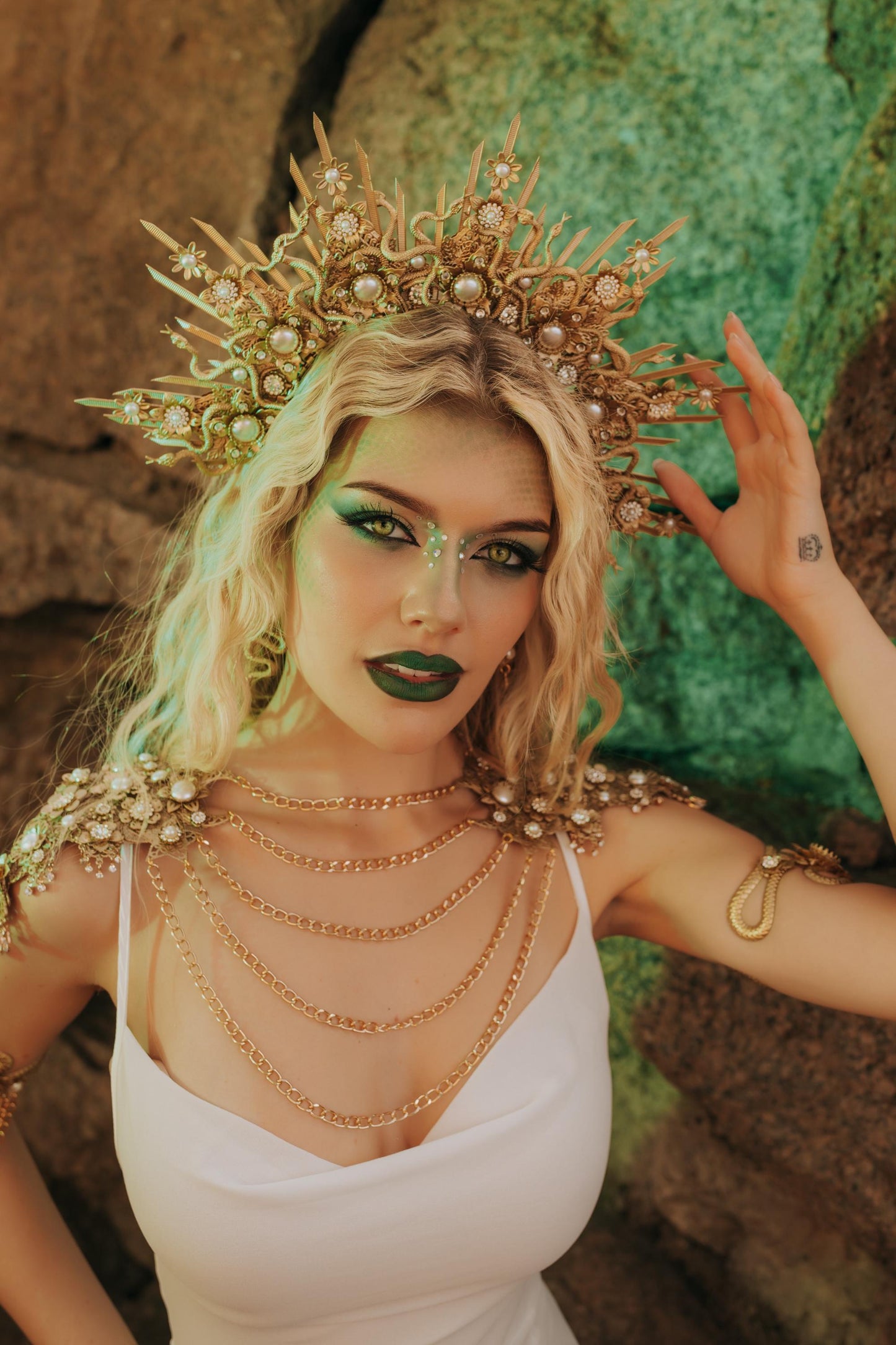 Medusa Masquerade Mask, Gold Snake Mask, Greek Goddess Mask, Medusa Costume Accessory, Mythology Masquerade