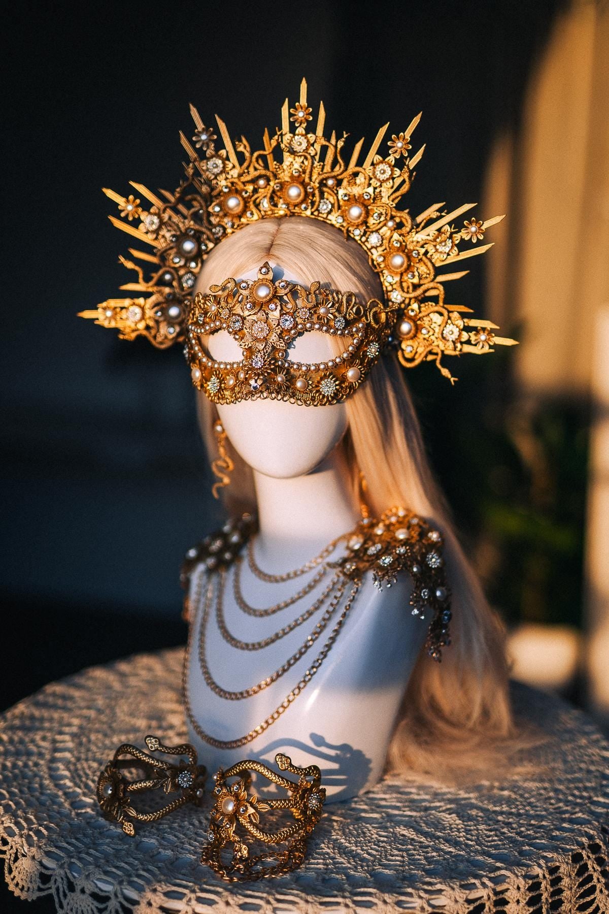 Medusa Crown, Gold Snake Halo Crown, Greek Goddess Headpiece, Medusa Costume Crown, Mythology Headpiece