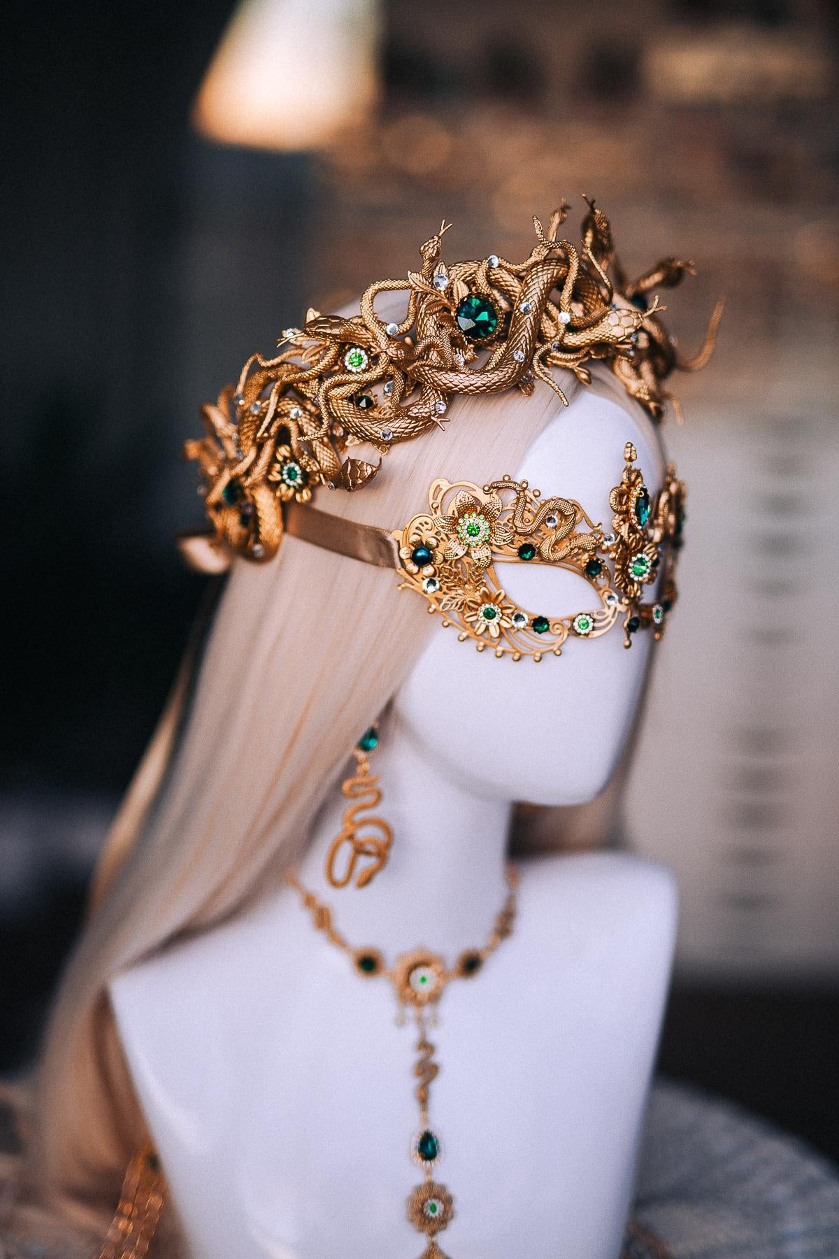 Medusa Arm Cuffs Pair, Gold Snake Arm Cuffs, Serpent Arm Jewelry, Greek Goddess Jewelry, Medusa Costume Accessories
