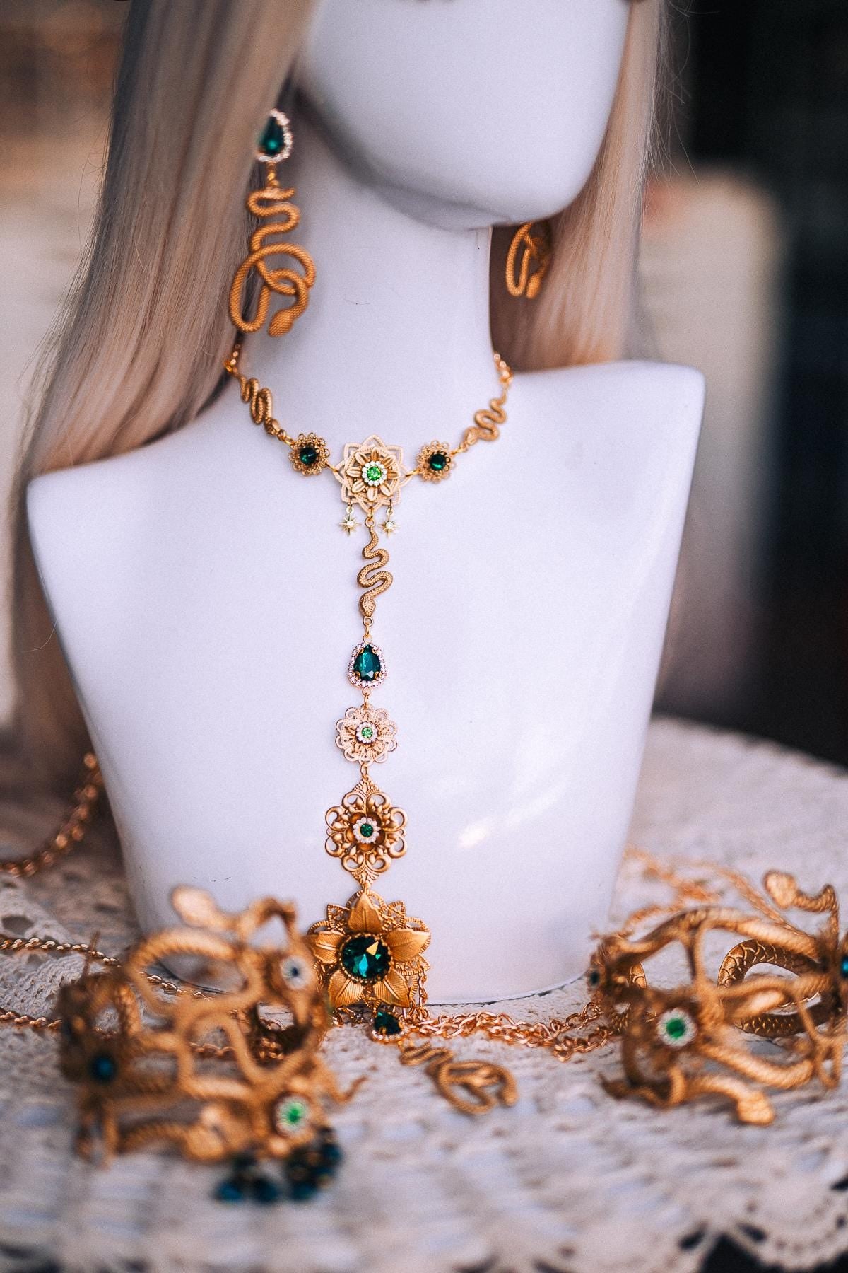 Medusa Masquerade Mask, Gold Snake Mask, Greek Goddess Mask, Serpent Costume Mask, Medusa Costume Accessory