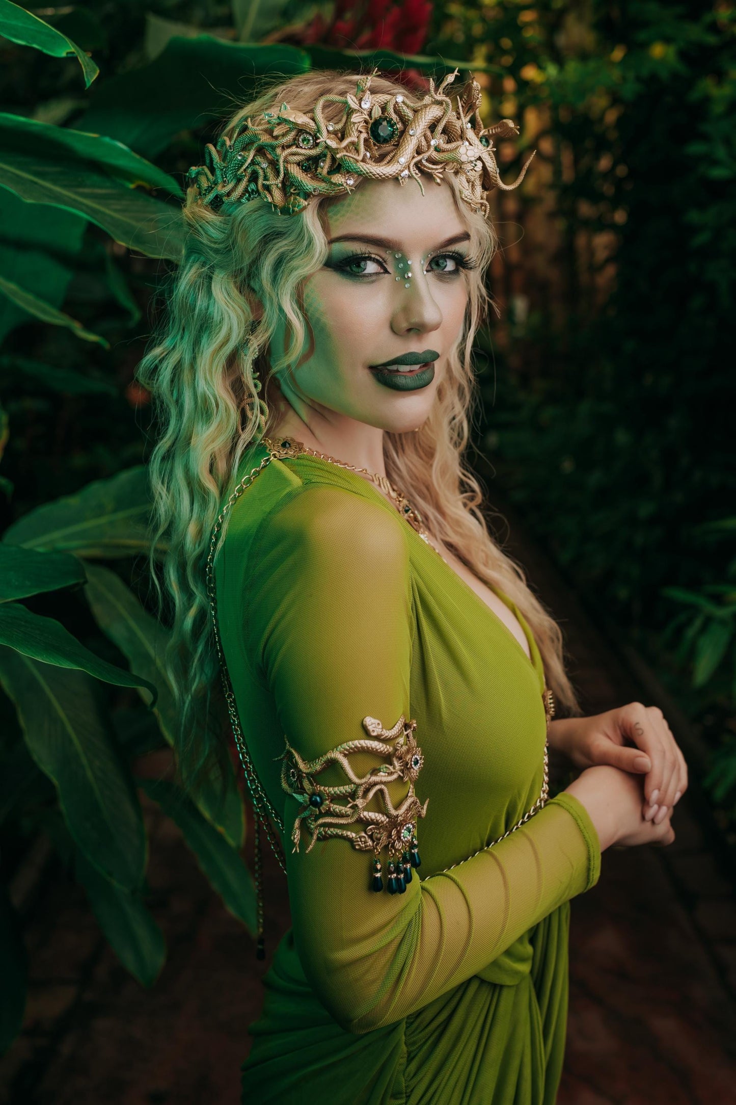 Medusa Crown, Gold Snake Crown, Serpent Headpiece, Greek Goddess Headpiece, Medusa Costume Crown