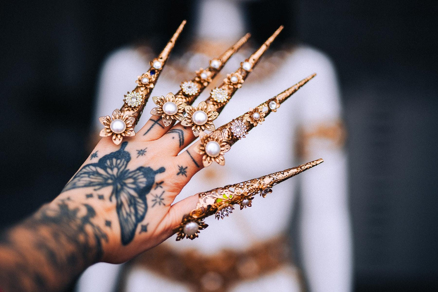Cleopatra Wrist Cuffs, Gold Egyptian Bracelets, White Pearl Pharaoh Jewelry, Egyptian Queen Arm Cuffs, Goddess Costume Accessories