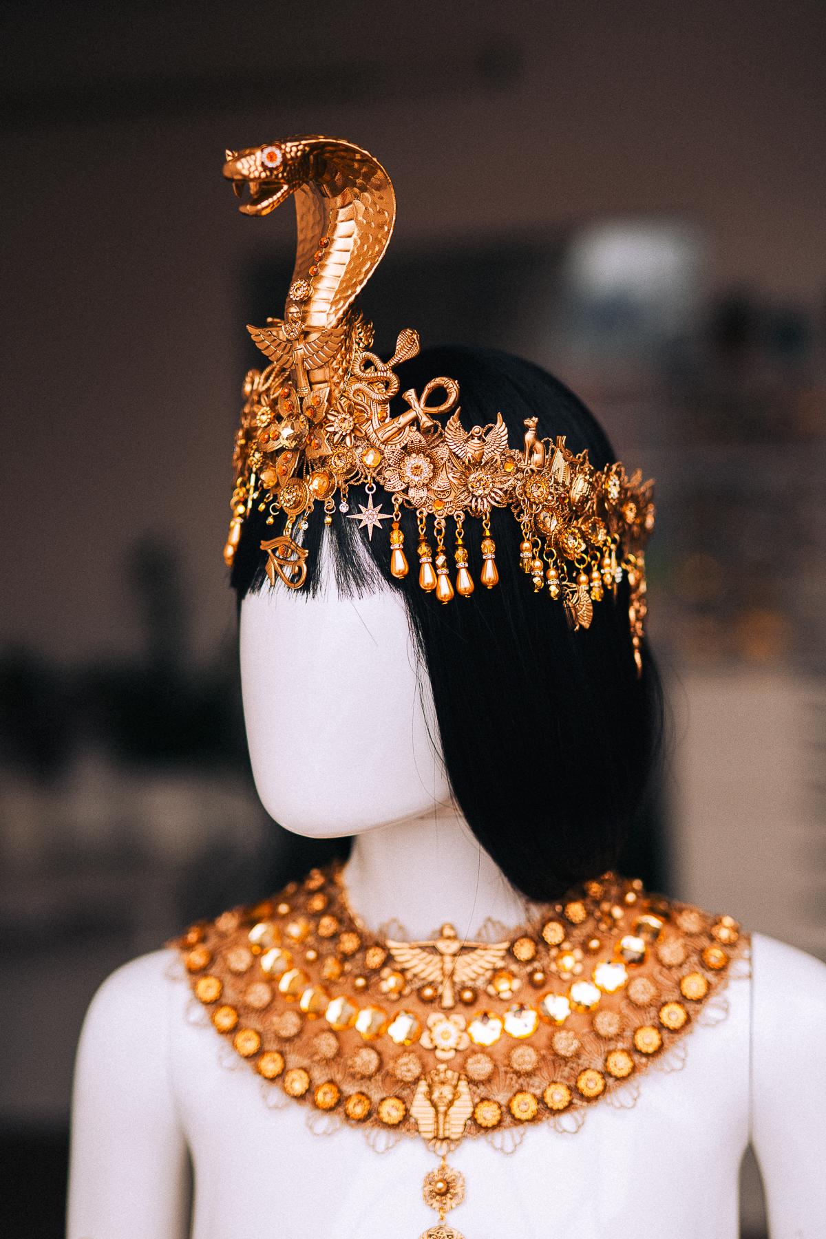 Cleopatra Masquerade Mask, Gold Egyptian Queen Mask, Pharaoh Costume Jewelry, Egyptian Goddess Face Mask, Gold Masquerade Mask