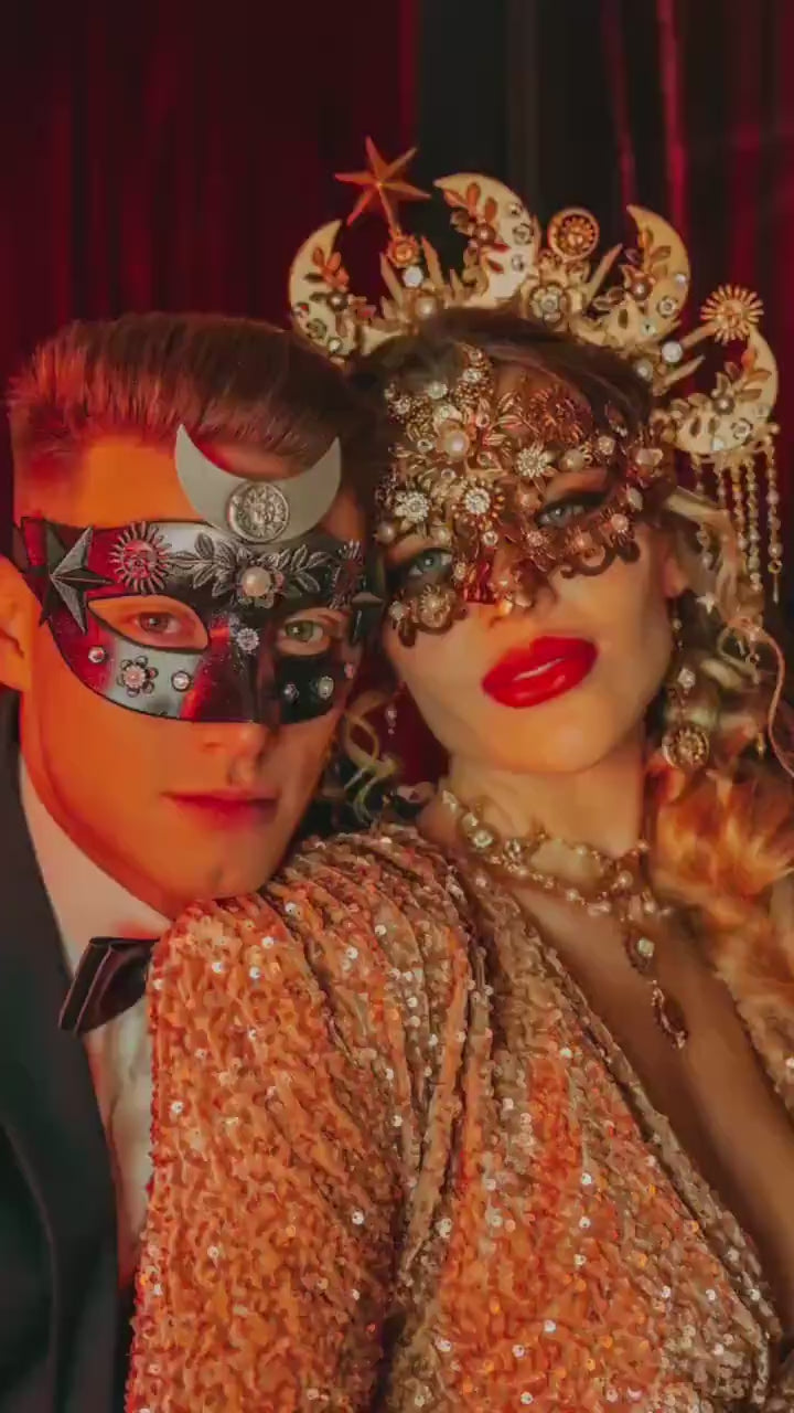 Moon Child Lunar King Masquerade Mask Celestial Men Headpiece