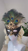 Handcrafted Butterfly Lace Mask, Peacock Feather Venetian Carnival, Gothic Halloween Accessory