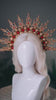 Christmas Halo Crown Red Green Gold Celestial Goddess Headpiece Holiday Tiara