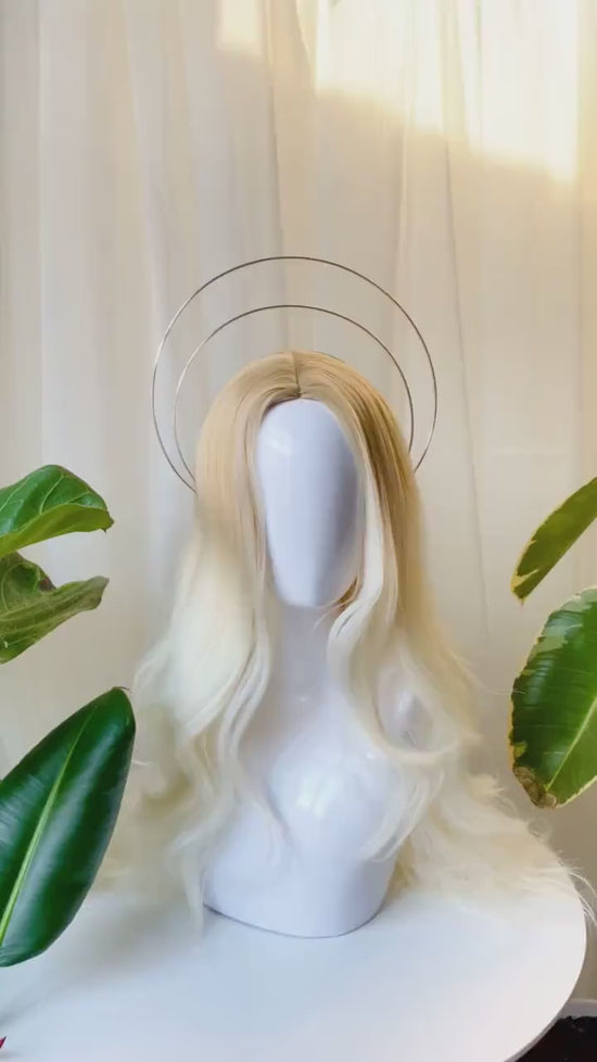 Silver halo crown, Bridal headpiece, Wedding crown, Fairy crown, Halloween, Bridal crown, Halo crown, Silver crown, Wedding hair accessories