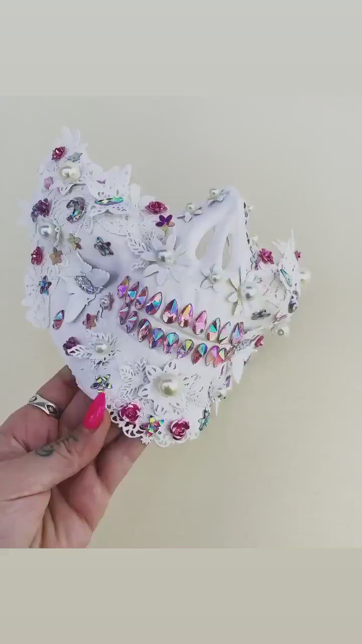 White skull mask, Skeleton costume, Burning man, Festival accessories, Skull, Festival Muzzle, Halloween, Festival jewellery, Rave outfit