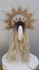 Golden Celestial Bridal Goddess Halo Crown For Wedding Festival Maternity Photoshoot