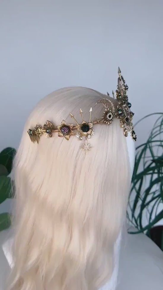 Sagittarius Zodiac Sign, Birthday headband, Birthday crown, Birthday party, Arrows, Gold crown, Gifts for her, Birthday gift, boho style