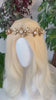 Golden Leaf Crown, Greek Goddess Headpiece, Pearl Bridal Halo, Celestial Tiara, Gold Festival Crown, Wedding Accessory, Handmade Jewelry