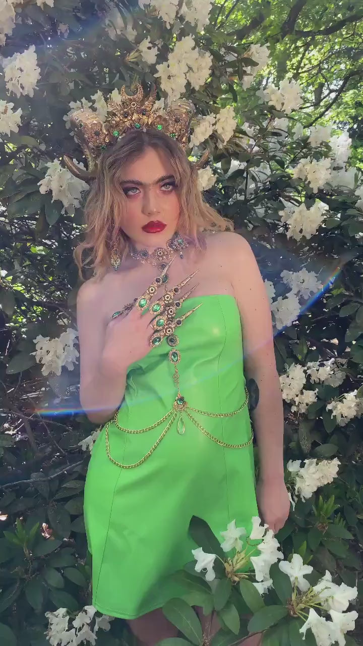 Celestial Earrings, Festival Earrings, Green Earrings, Green Snake Earrings, Summer Earrings, Sun Earrings, Snake Jewellery, Boho