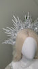 Celestial Silver Halo Crown Bridal Queen Tiara Wedding Headpiece