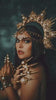 Celestial Gold Halo Crown Bridal Photoshoot Goddess Headpiece