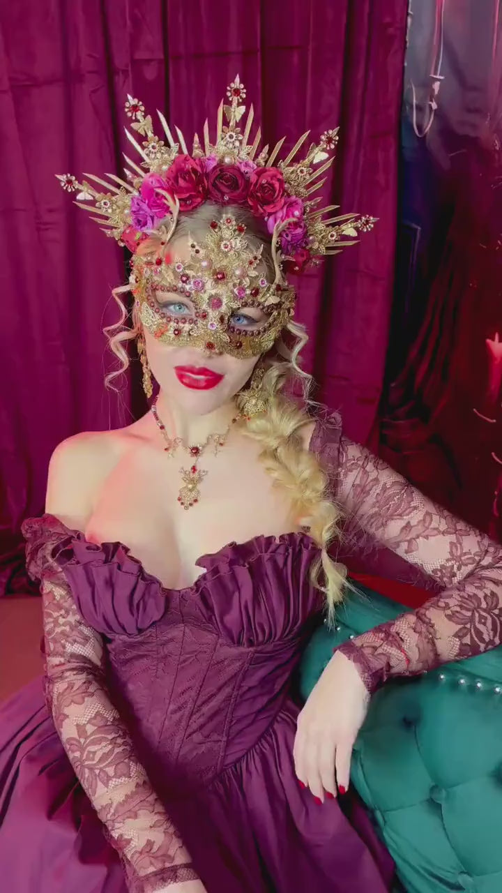 Deer Antlers Masquerade Mask For Women