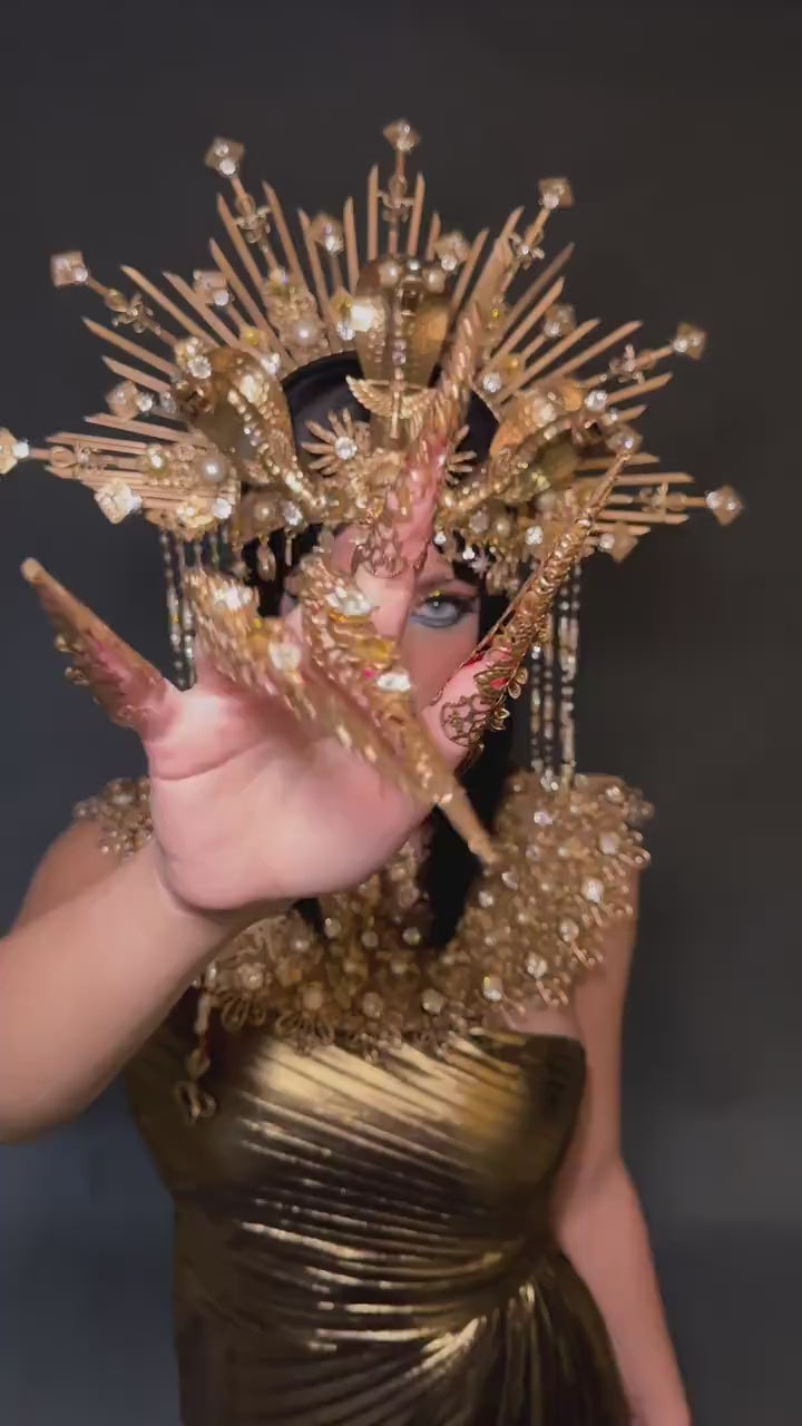 Cleopatra Finger Claws, Egyptian jewelry, Gold finger claws, Festival claws, Carnival claws, Halloween accessory, Regal claws, Snake claws