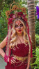 La Catrina Halo Crown, Gold Skull Crown, Red Rose Headdress, Day of the Dead Tiara, Floral Headpiece, Halloween Costume Accessory