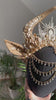 Cleopatra Gold Horn Crown Goddess Hathor Headdress Sun Halo Jewelry Festival Costume Headpiece Sacred Bridal Tiara