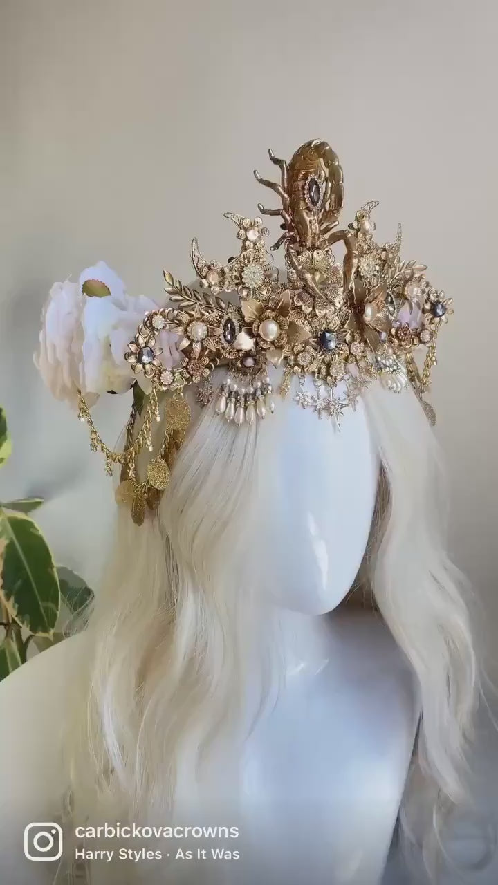 Scorpio crown Zodiac Signs Zodiac jewellery Signs Scorpio Zodiac Crown Headband Headpiece Tiara Diadem Accessories Flower crown Halloween