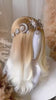 Silver Celestial Moon Sun Crown Pearl Embellished Bridal Goddess Headpiece