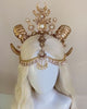 Gold Aries crown, Aries Zodiac Signs, Zodiac jewellery, Aries crown, Horns crown, Gold crown, Gold halo crown, Burning man, Halloween