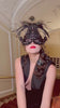 Black Peacock Masquerade Mask Crystal Embellished Gothic Luxury Accessory