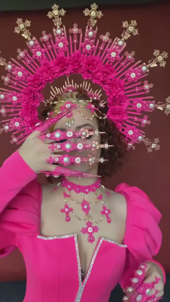 Pink Choker necklace, Gothic Choker necklace, Lace Choker necklace, Glamour Choker, Madonna Collection, Lace necklace, Photo props, Wedding