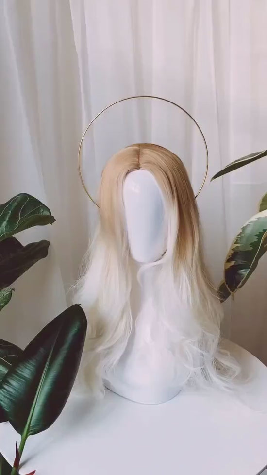 Gold halo crown, Bridal headpiece, Wedding crown, Fairy crown, Halloween, Bridal crown, Halo crown, Gold crown, Wedding hair accessories