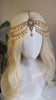 Golden Pearl, Boho Headpiece, Bridal Head Chain, Festival Crown, Goddess Tiara, Renaissance Hair Jewelry, Wedding Halo, Fairy Headdress