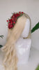 Christmas Red Berry Headband Gold Holiday Hairpiece Winter Floral Tiara Bride Festive Crown Christmas Accessories