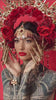 Golden Celestial Halo Crown Red Rose Goddess Bridal Festival Maternity Headpiece