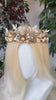 Golden Moon Butterfly Crown, Boho Wedding Tiara, Crystal Pearl Headpiece, Celestial Bridal Crown, Handmade Goddess Tiara, Fairy Festival