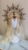 Blue Halo crown, Gold Halo, Goddess Crown,Photo props, Maternity Photo shoot, Queen Crown, Halo Headpiece, Crown, Headband,Celestial jewelry