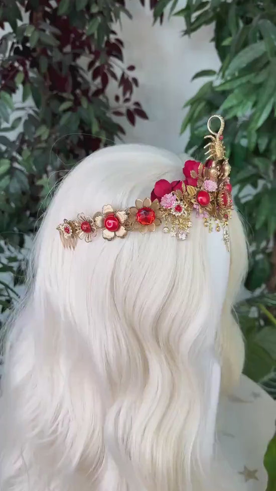 Scorpio crown Zodiac Signs Zodiac jewellery Signs Scorpio Zodiac Crown Headband Headpiece Tiara Diadem Accessories Flower crown Halloween