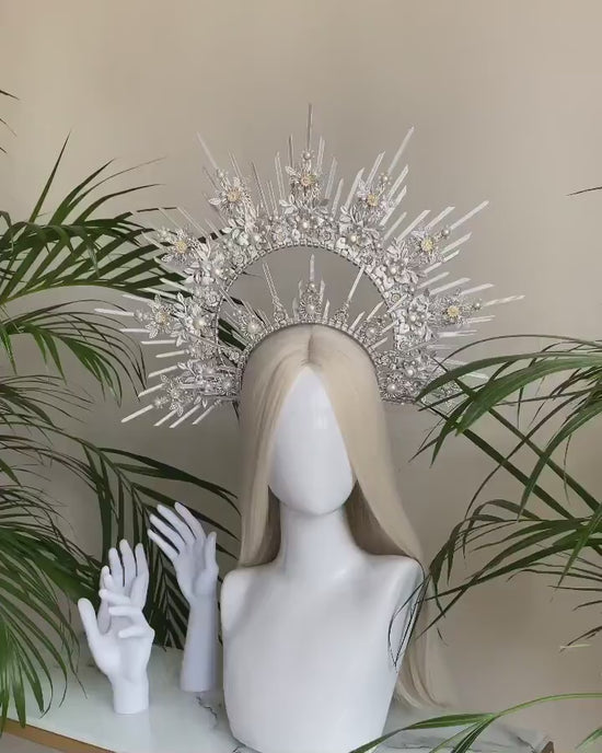 Halo Crown, Silver Halo Headband, Halo, Halo Headpiece, Crown, Headband, Headpiece, Boho Wedding, Wedding Halo crown, Silver tiara, Crown