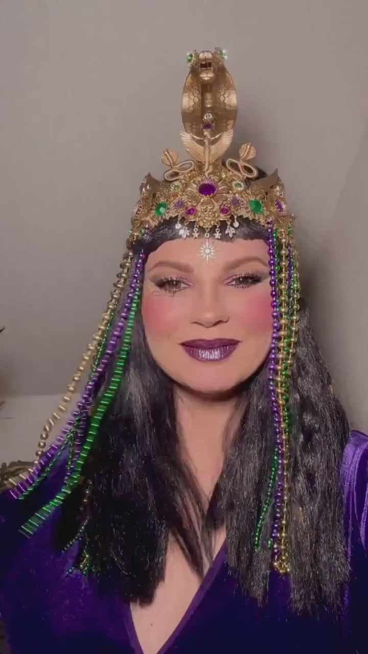 Cleopatra Cobra Crown Mardi Gras Goddess Headpiece