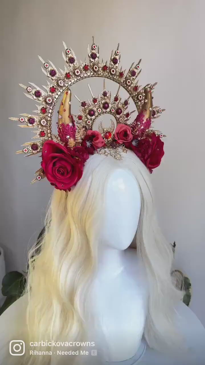 Taurus Zodiac Sign Birthday Headband B-day Crown Headband Zodiac Signs Party Horns Crown Gold Halo Crown Halo Headlights B-day Party