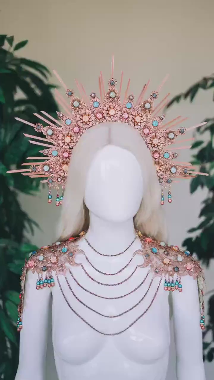 Rose Gold Celestial Shoulder Necklace