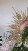 Gold halo crown, Bridal headpiece, Halo headpiece, Gold crown, Flower crown, Bridal crown, Wedding headpiece, Festival crown, Wedding crown
