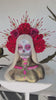 La Catrina Halo Crown, Red Flower Crown, Dia De Los Muertos, Gothic Headpiece, Festival Headdress, Halloween Costume, Mexican Skull Crown