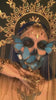 La Catrina Halo Crown, Gold, Blue, Butterfly, Festival, Carnival, Day of the Dead, Dia de los Muertos, Statement Headdress, Mexican Style