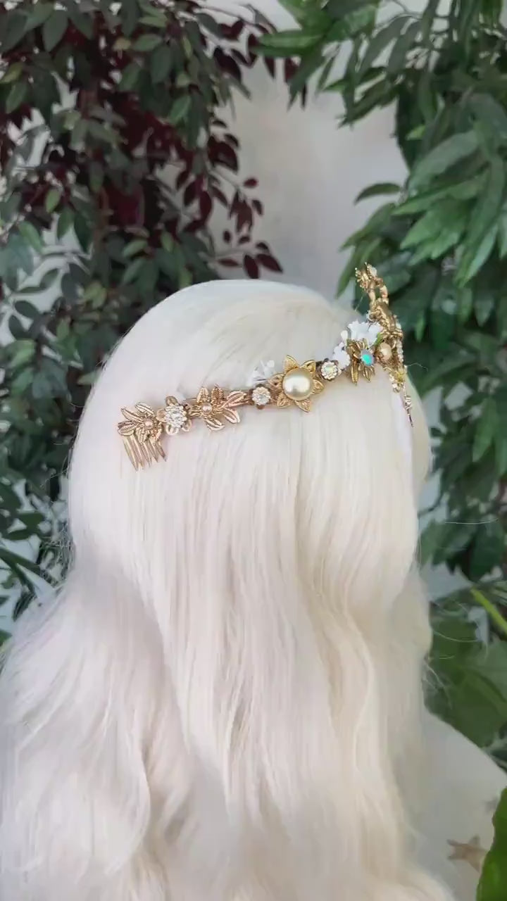 Cancer Zodiac Signs jewellery Cancer crown Headband Headpiece Tiara Diadem Halloween Flower crown Burning man Accessories Birthday crown