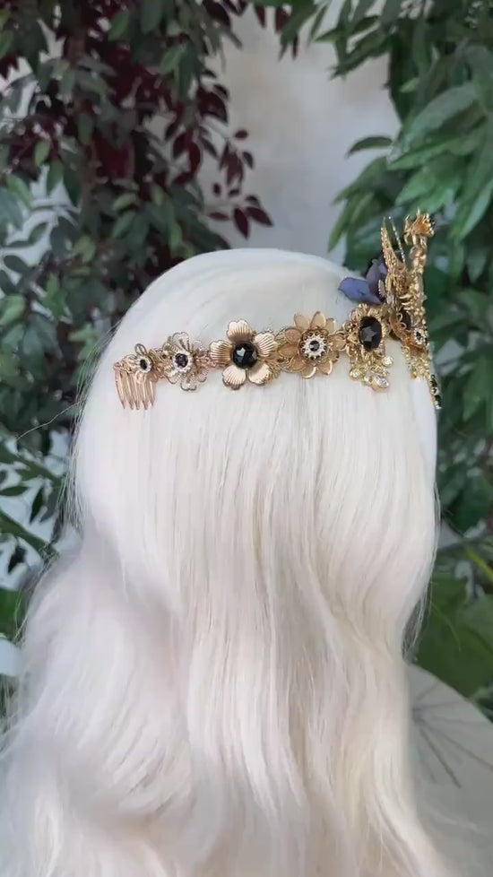 Cancer Zodiac Signs jewellery Cancer crown Headband Headpiece Tiara Diadem Halloween Flower crown Burning man Accessories Birthday crown