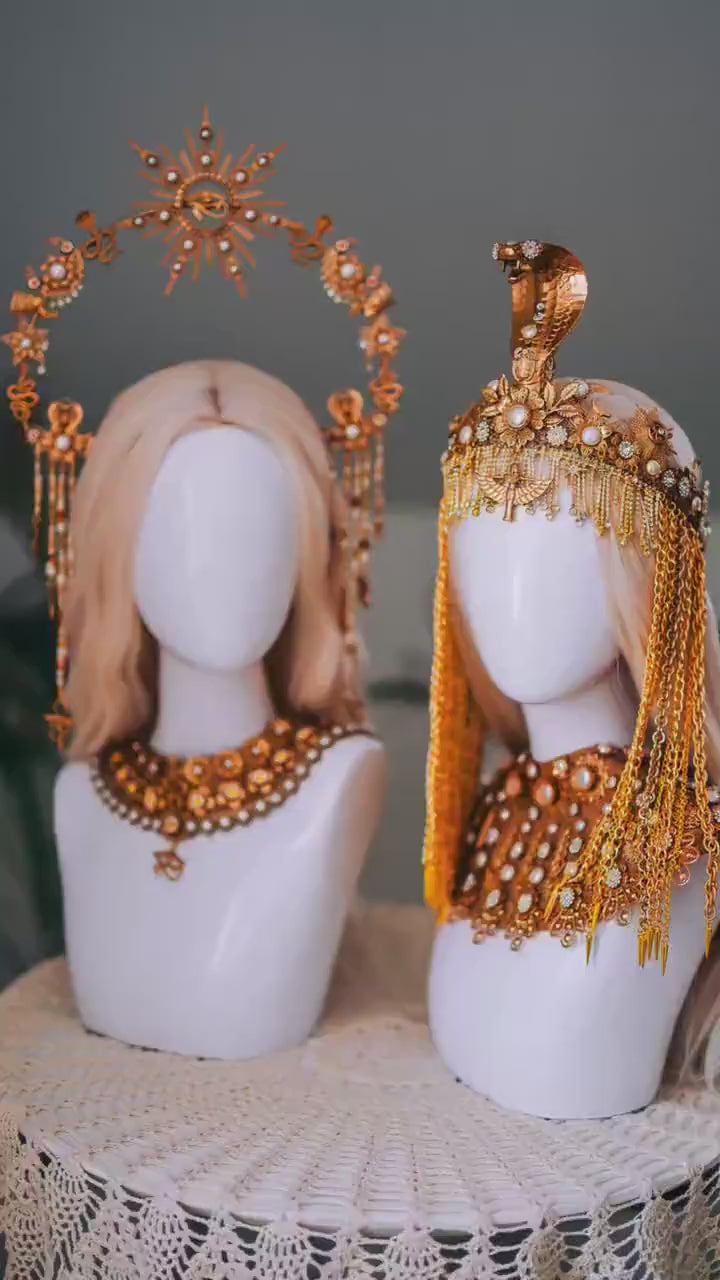 Cleopatra Halo Crown Goddess Moonchild Inspired