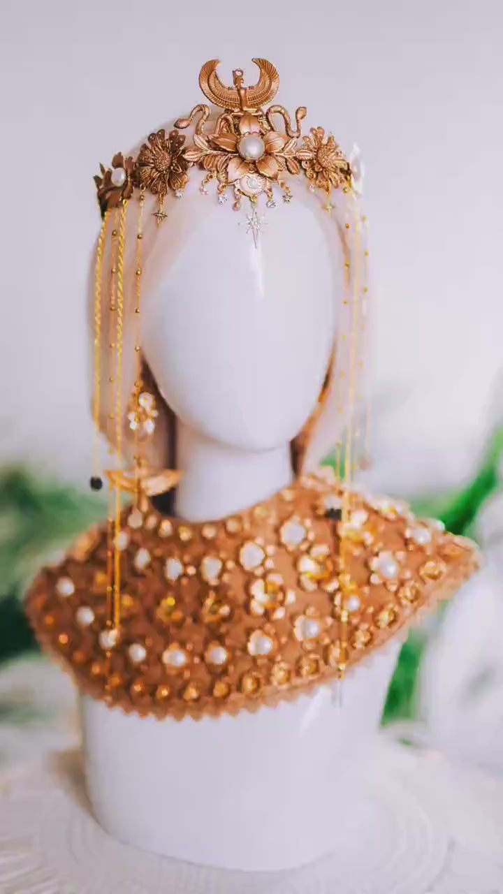 Cleopatra Golden Chain Tiara Egyptian Goddess Headpiece