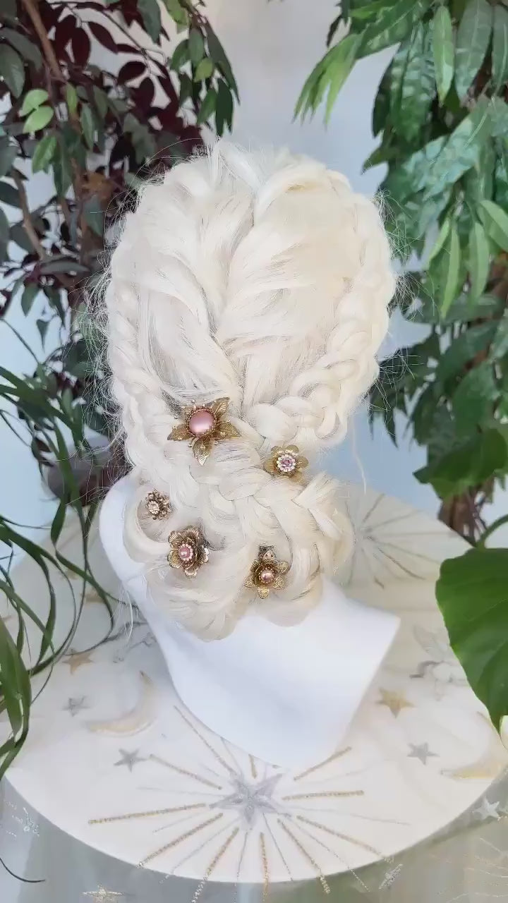 Boho Hairpins Flower Hair Comb Wedding Flowers Dust pink Flowers In Hair Boho Bride Dried Flower Crown Boho Chic Style Flower Hairpins