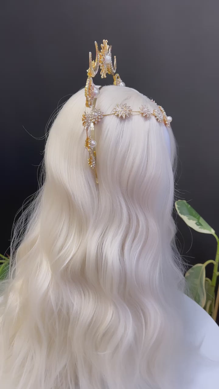 Load and play video in Gallery viewer, Celestial Jewellery Wedding Tiara
