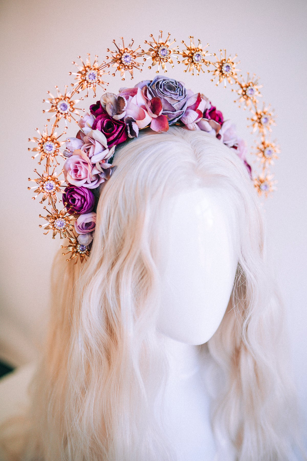 Boho Wedding Halo Crown Violet