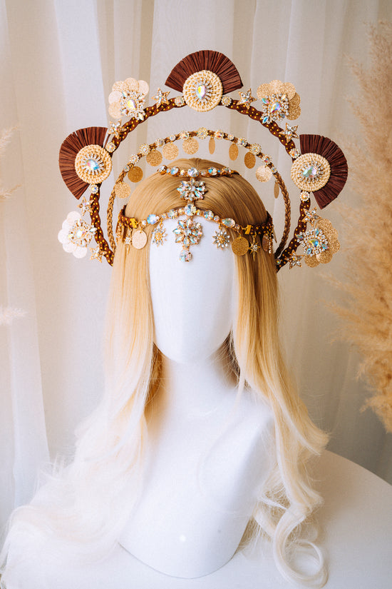 Load image into Gallery viewer, Brown Halo Crown Boho Collection
